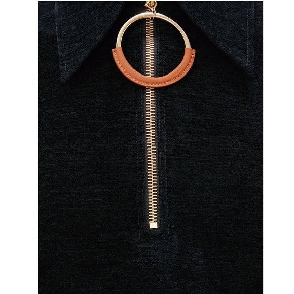 J.W Anderson Ring-Pull Long Sleeve Top / US 2 / Maglie Blue Chenille Flared Cuff - Picture 4 of 12